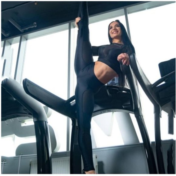 Black spot leggings with mesh - Picture 4 of 4